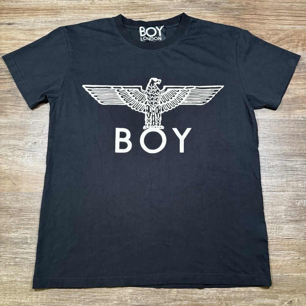 BOY London Eagle Logo T Shirt Men S Black White Punk Streetwear NWOT
